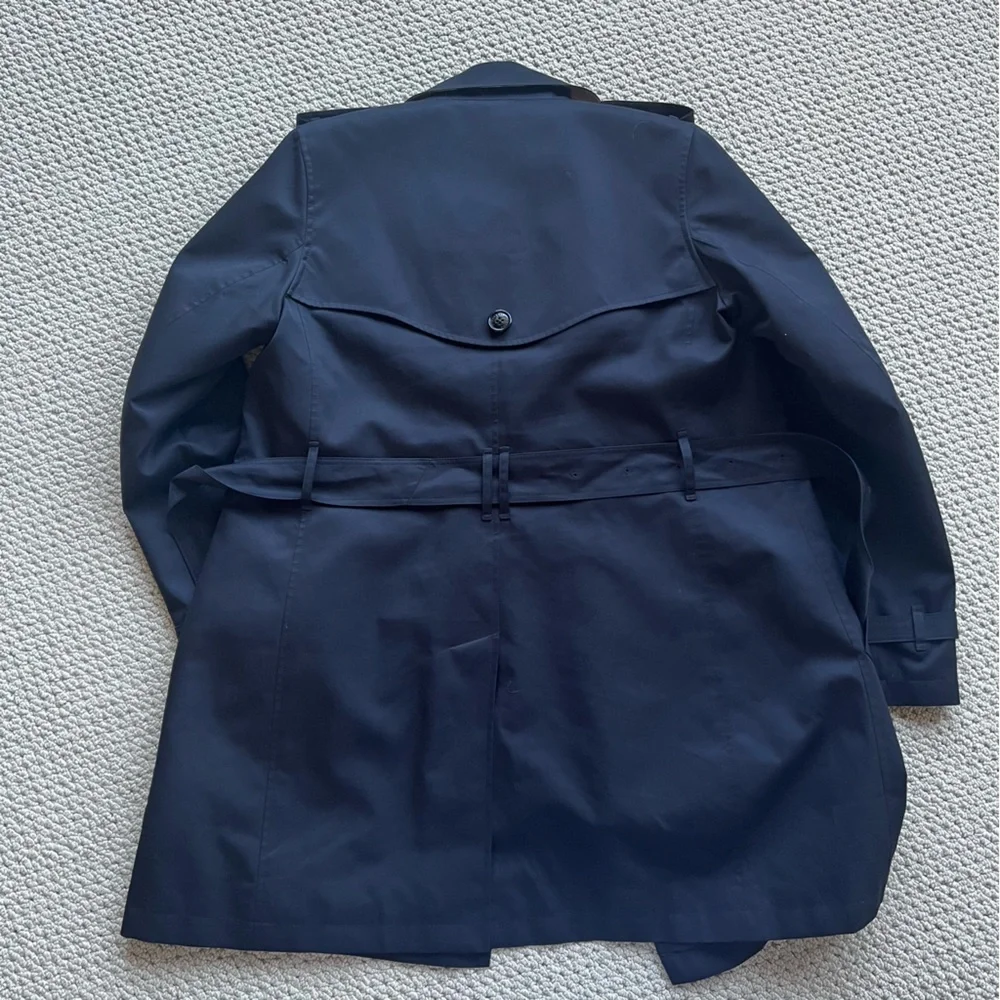Burberry brit double breasted trench coat 8 mid length - Picture 8 of 15